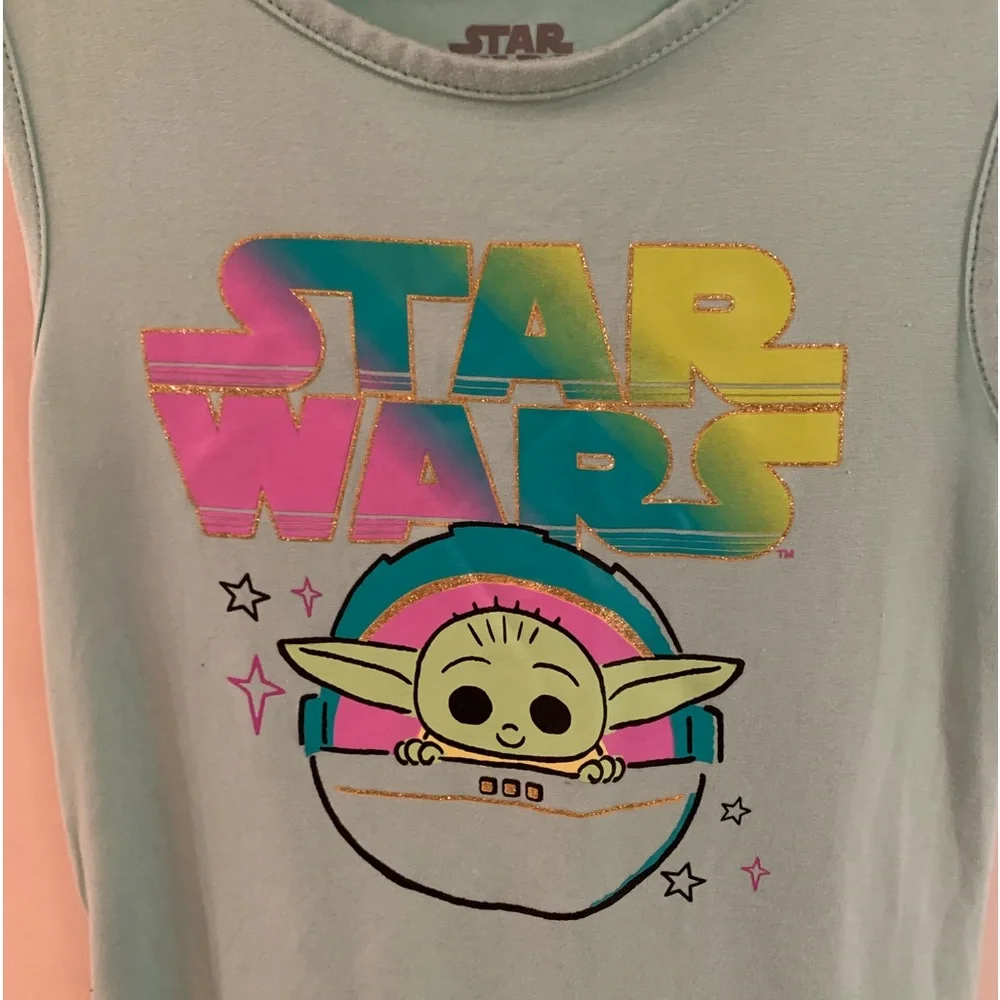 Star Wars The Mandalorian Baby Yoda Grogu Soft Dress Girls Size 6 6X NWOT
